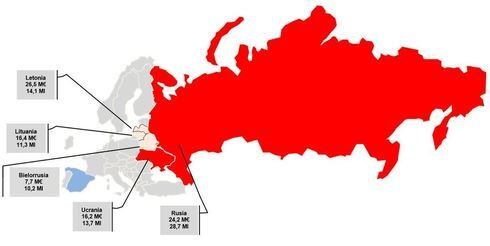 El mapa de la repercusión económica para la exportación del sector del vino a Rusia y Ucrania