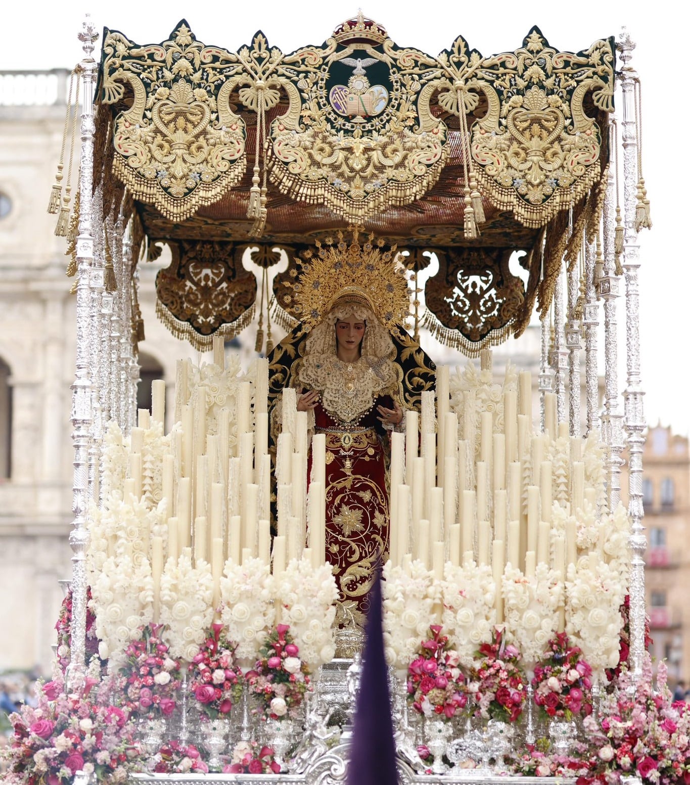 La Virgen del Rocío en su salida procesional del pasado Lunes Santo