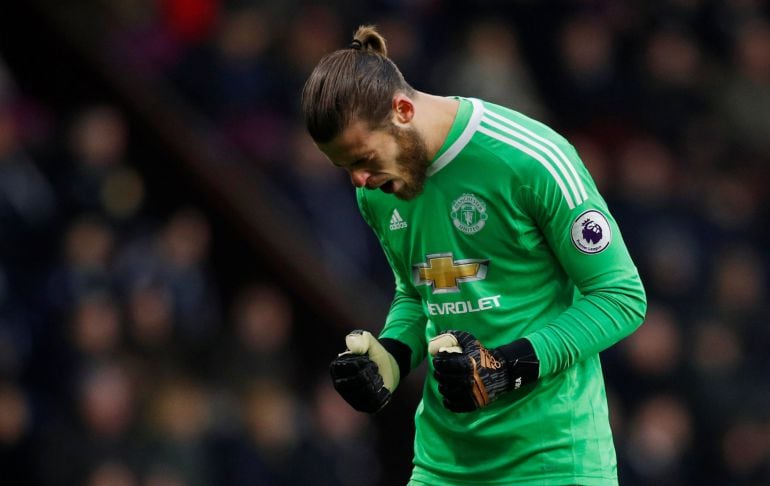 David De Gea celebra un gol del United 