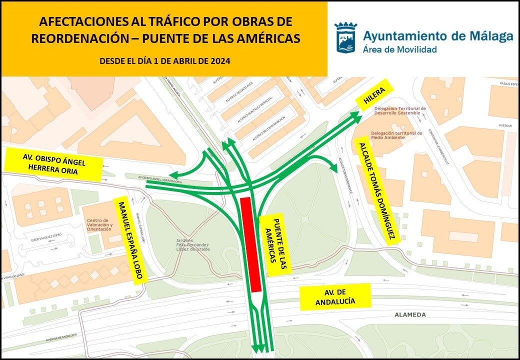 Comienzan las obras para la reordenación viaria del Puente de las Américas