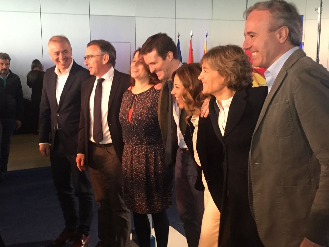 Candidatos aragoneses junto al presiente del PP, Pablo Casado