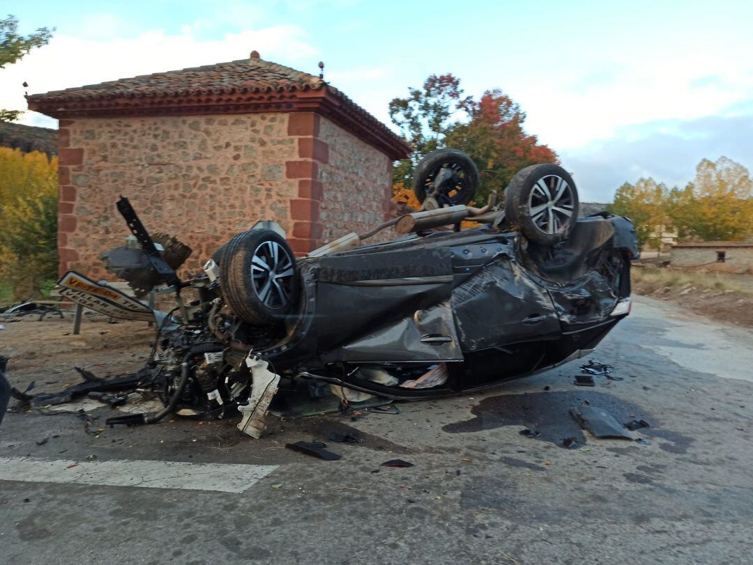 Detalle del coche accidentado