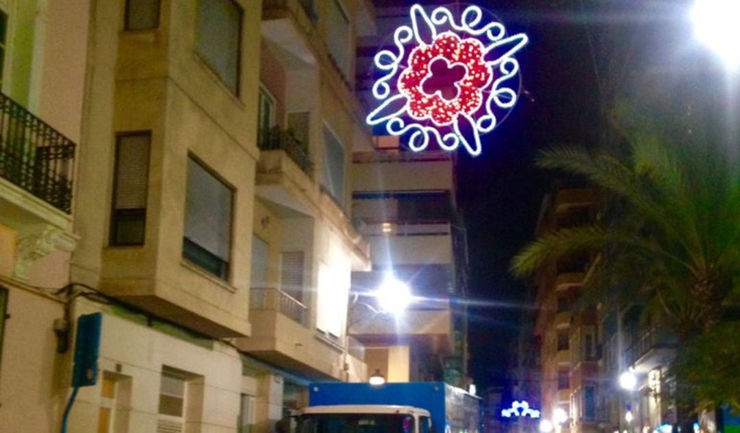 Iluminación navideña de la calle Navas en 2017