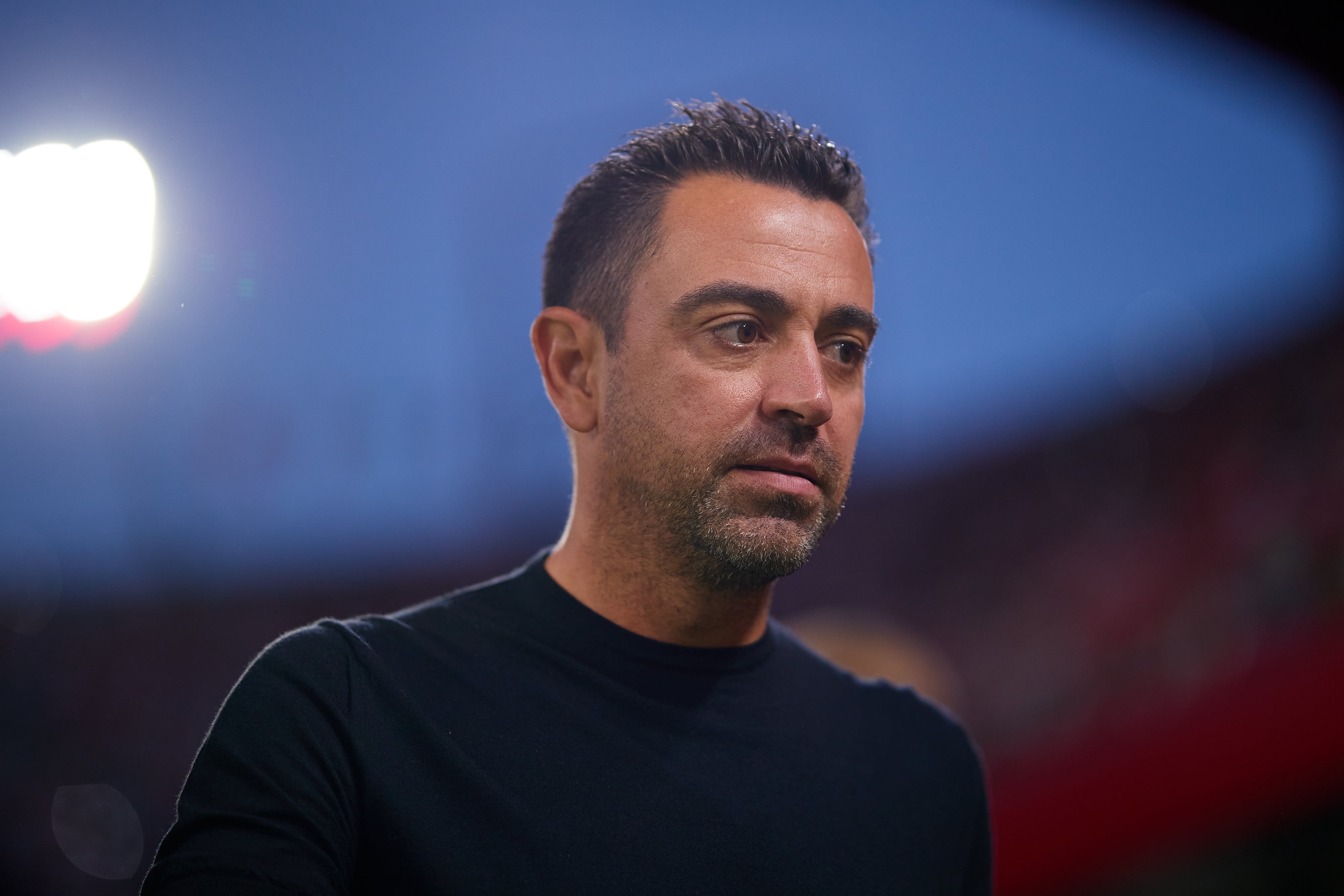 Xavi Hernández, durante el partido entre el Sevilla y el Barcelona