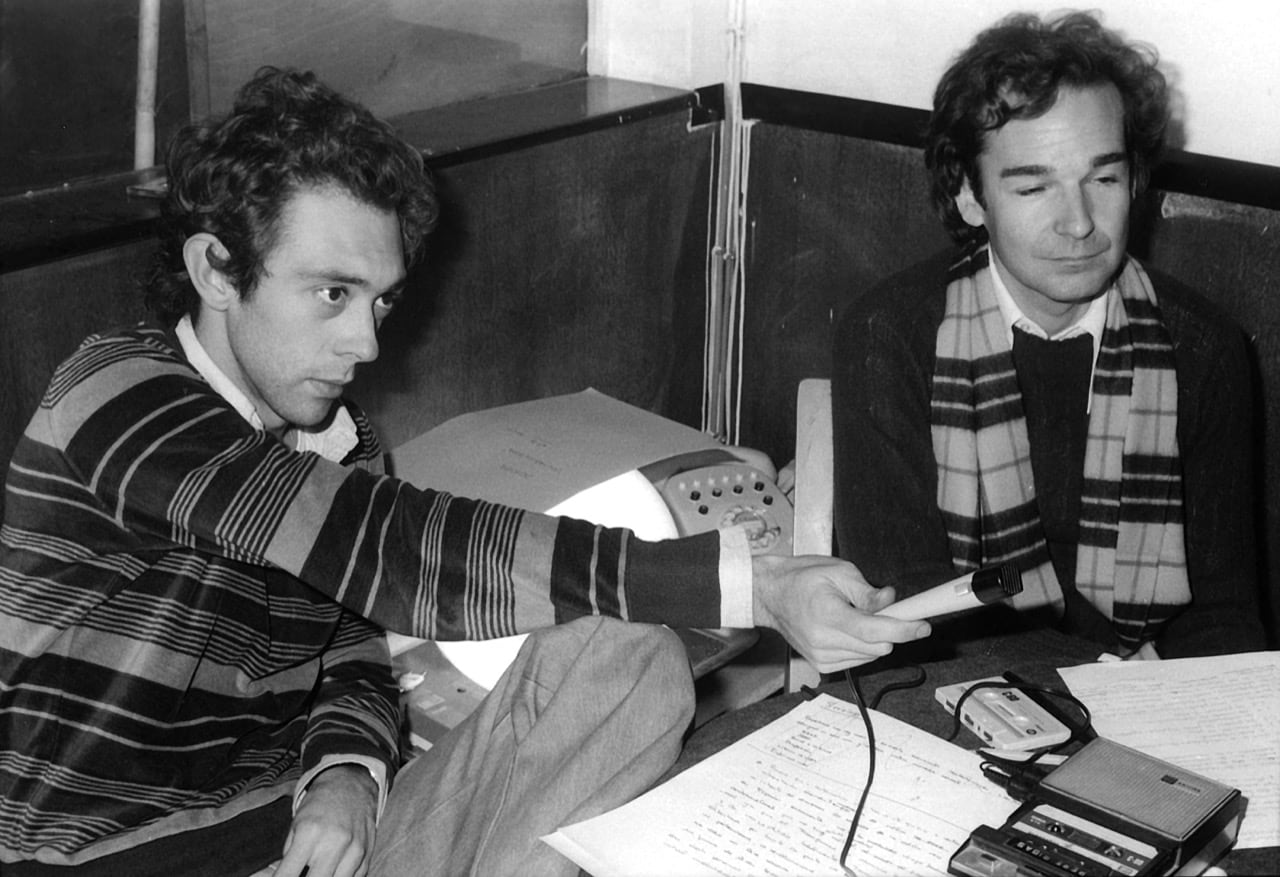 Pepe Ribas junto al urbanista y escritor Luis Racionero, en noviembre de 1976