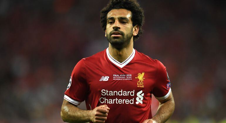 Mohamed Salah, en los primeros minutos de la final de la Champions League