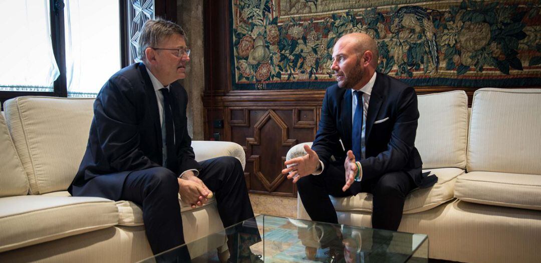 Ximo Puig, president de la Generalitat Valenciana, y Toni Gaspar, president de la Diputació de València