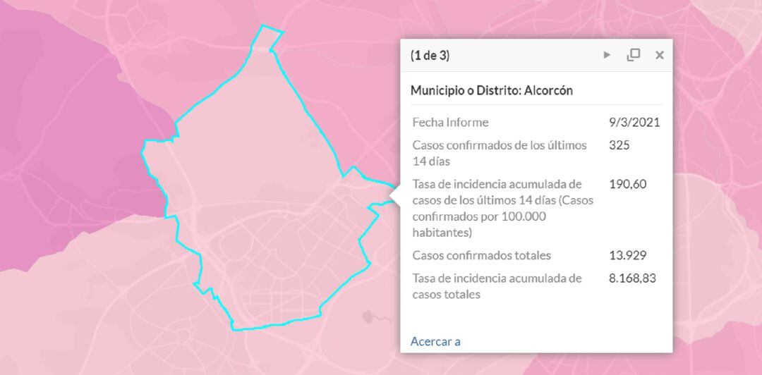 Situación epidemiológica de Alcorcón a 9 de marzo de 2021