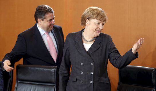 Angela Merkel y su ministro de Economía, Sigmar Gabriel.