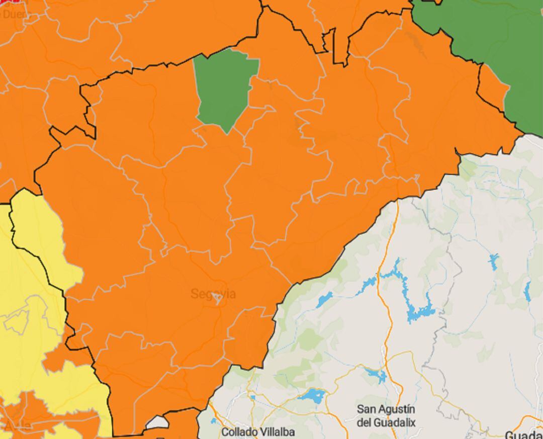 Mapas ZBS de la provincia de Segovia a 8 de septiembre.
