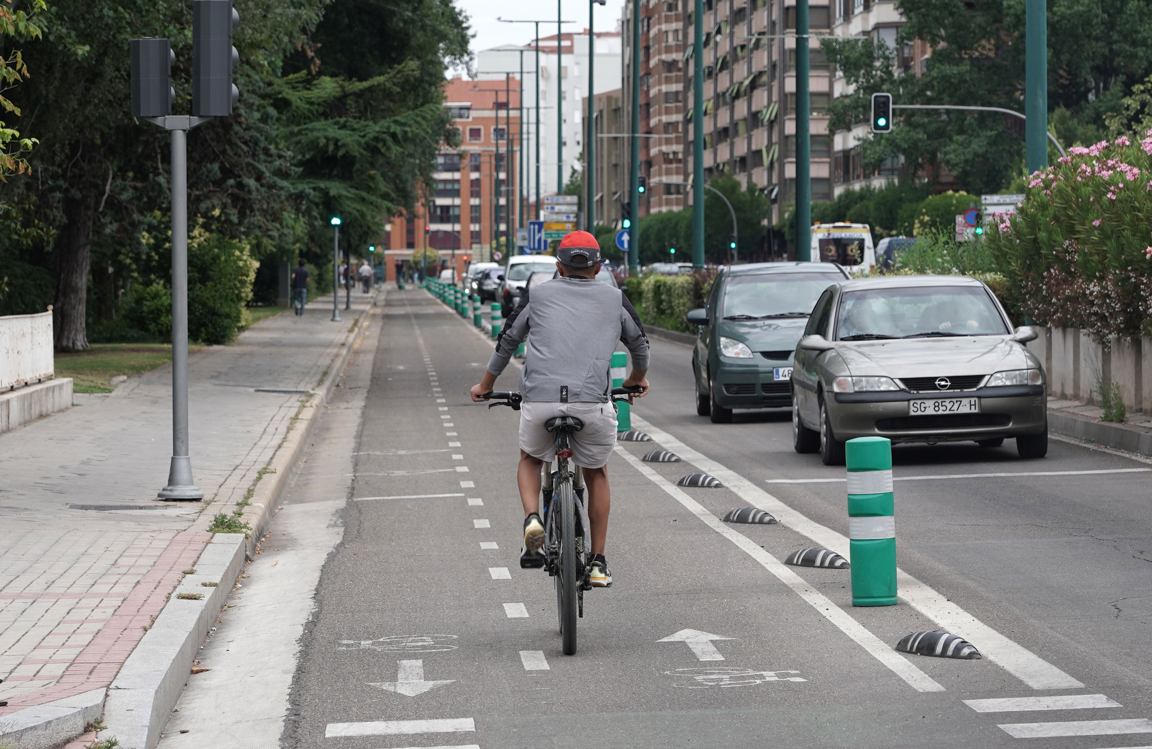 Carril bici del paseo de Isabel la Católica de Valladolid