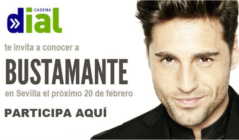 Cartel de Cadena Dial para invitarte a un meat&greet con David Bustamante en su concierto de este viernes, 20 de febrero, en Sevilla