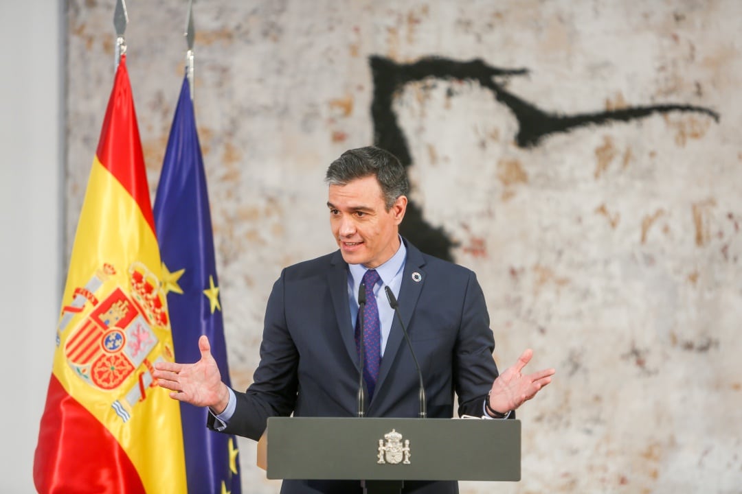 El presidente del Gobierno de España, Pedro Sánchez, en una imagen de archivo durante una comparecencia de prensa