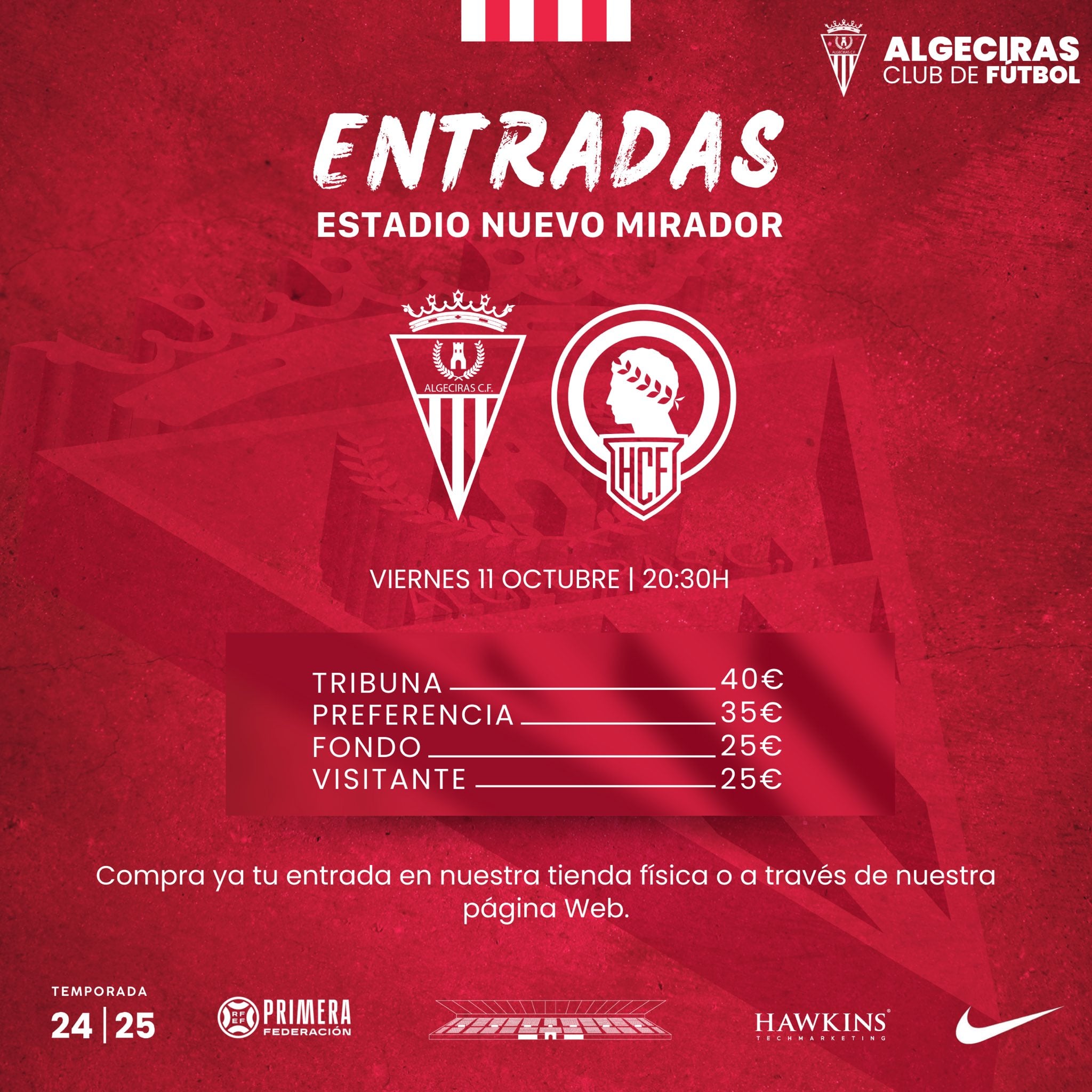 Estos son los precios de las entradas para el partido entre el Algeciras y el Hércules