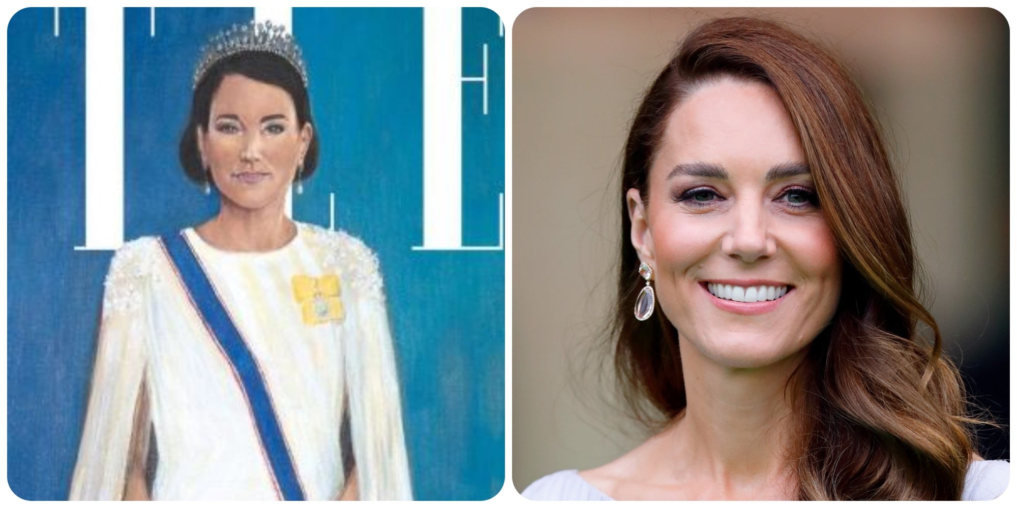 El retrato de Kate Middleton y una fotografía.