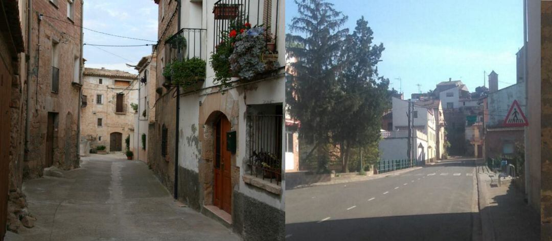 Imatge de Torrebesses a l'esquerra, i, de Preixens a la dreta