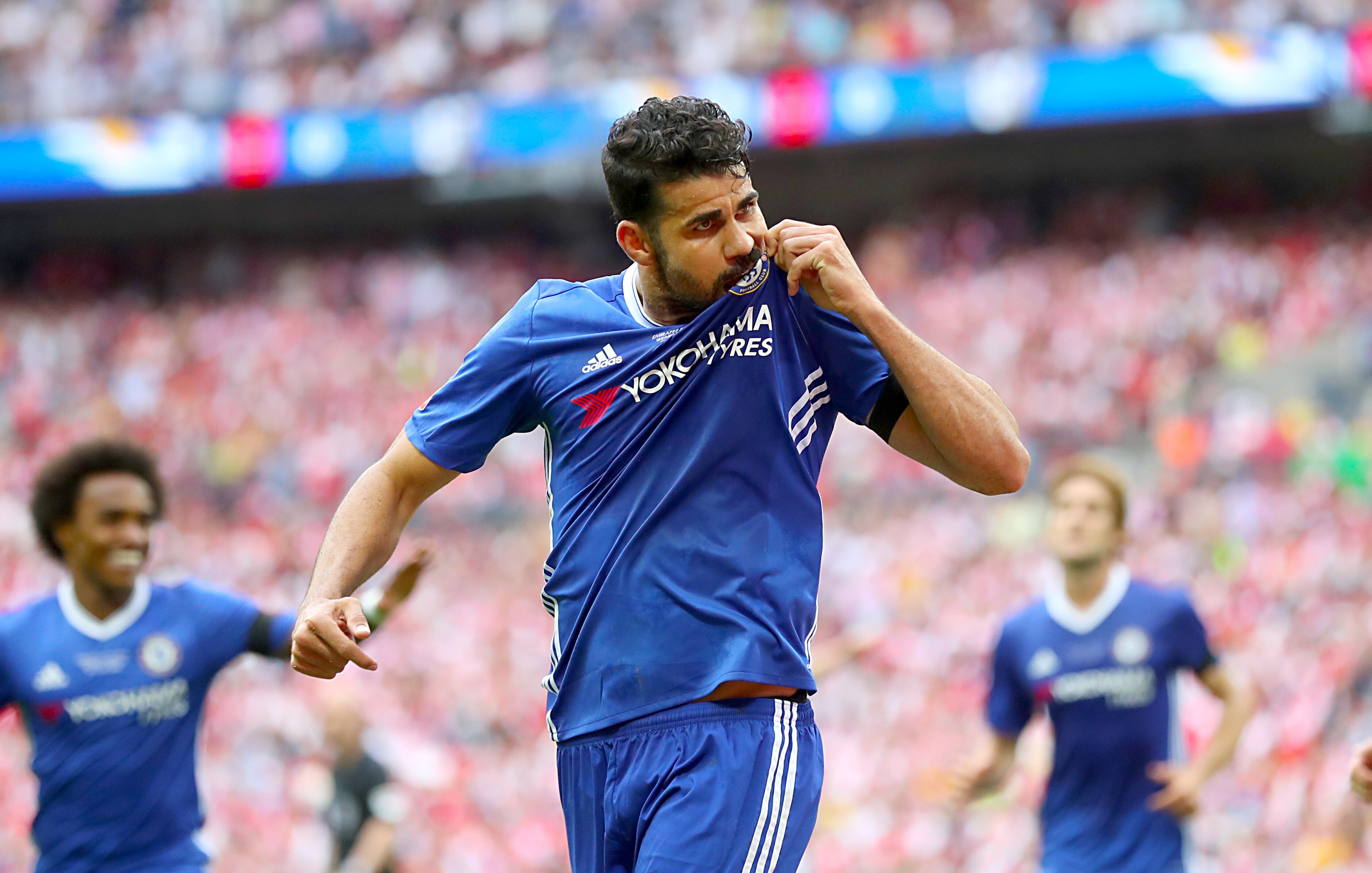 Diego Costa celebrando un gol con el Chelsea