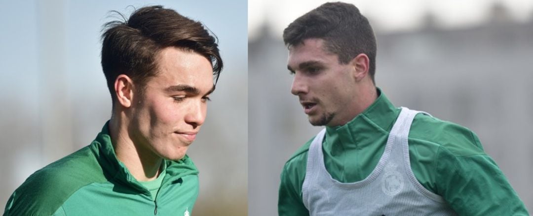 Dani González y Simón Pérez, entrenando la temporada pasada con el primer equipo