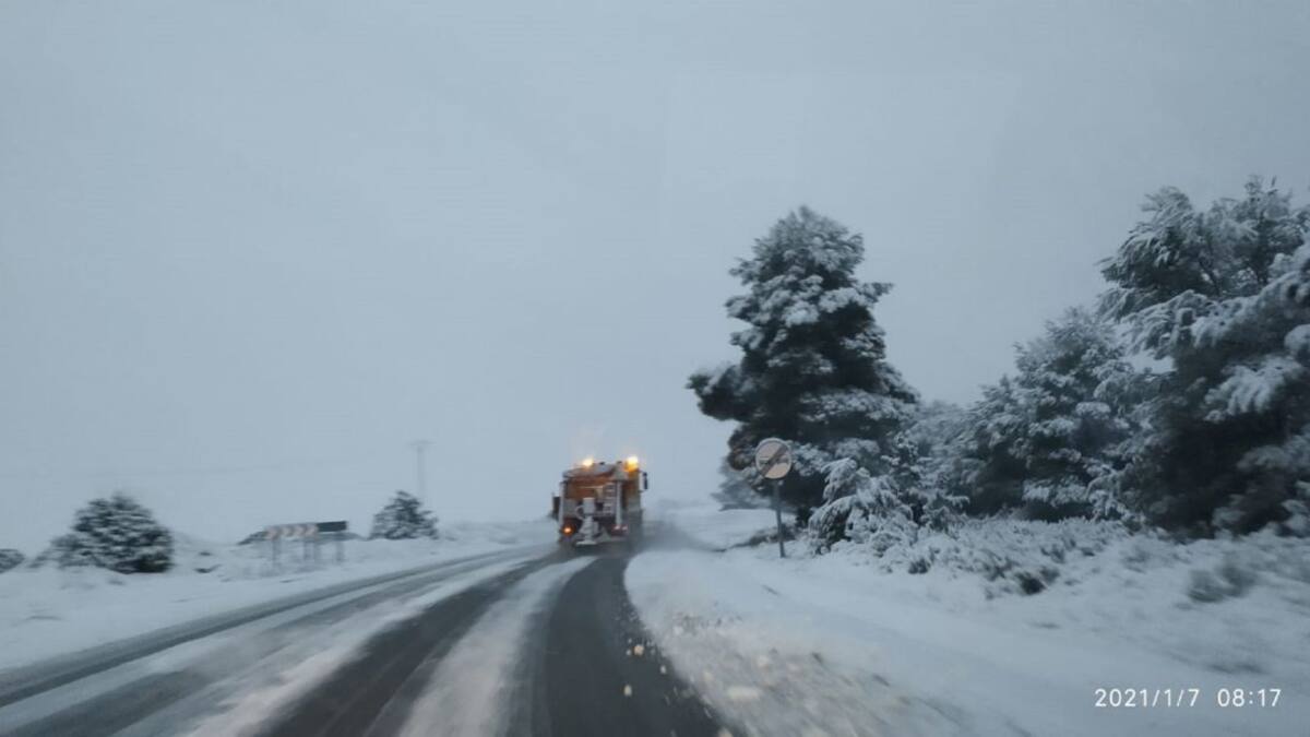 Problemas de trafico por nieve y lluvia en la Región de Murcia