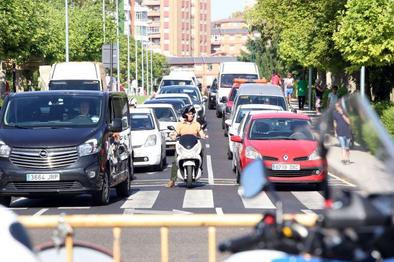 Imagen de las restricciones de tráfico que se llevaron a cabo el verano pasado en Valladolid 