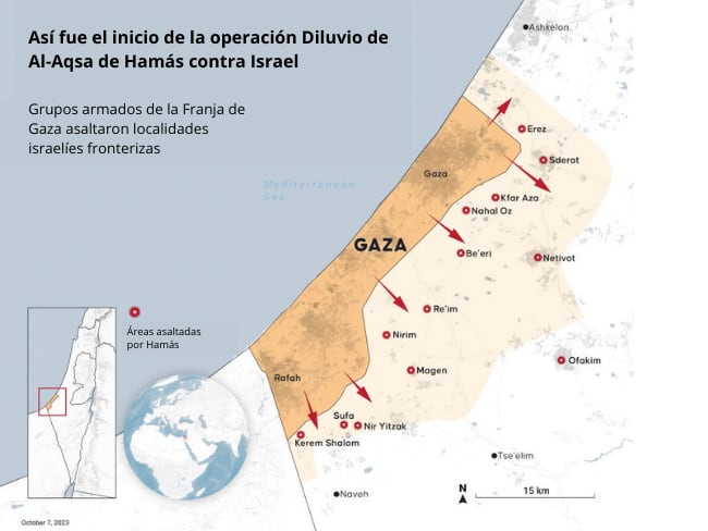 Incursiones de Hamás en territorio palestino durante el pasado 7 de octubre.