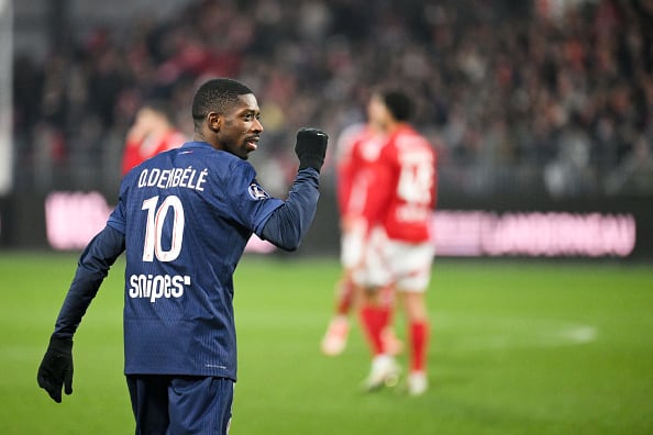 Ousmane Dembélé, durante el partido entre el PSG y el Brest de la Ligue 1