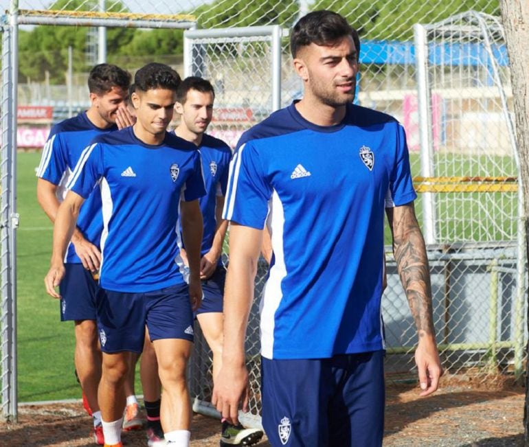 Diego Rico, en el último entrenamiento con el equipo blanquillo 