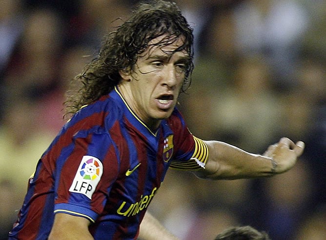 Puyol, durante un partido con el Barça