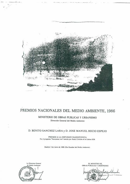 Premio Nacional de Medio Ambiente Naturaleza Viva Radio Córdoba
