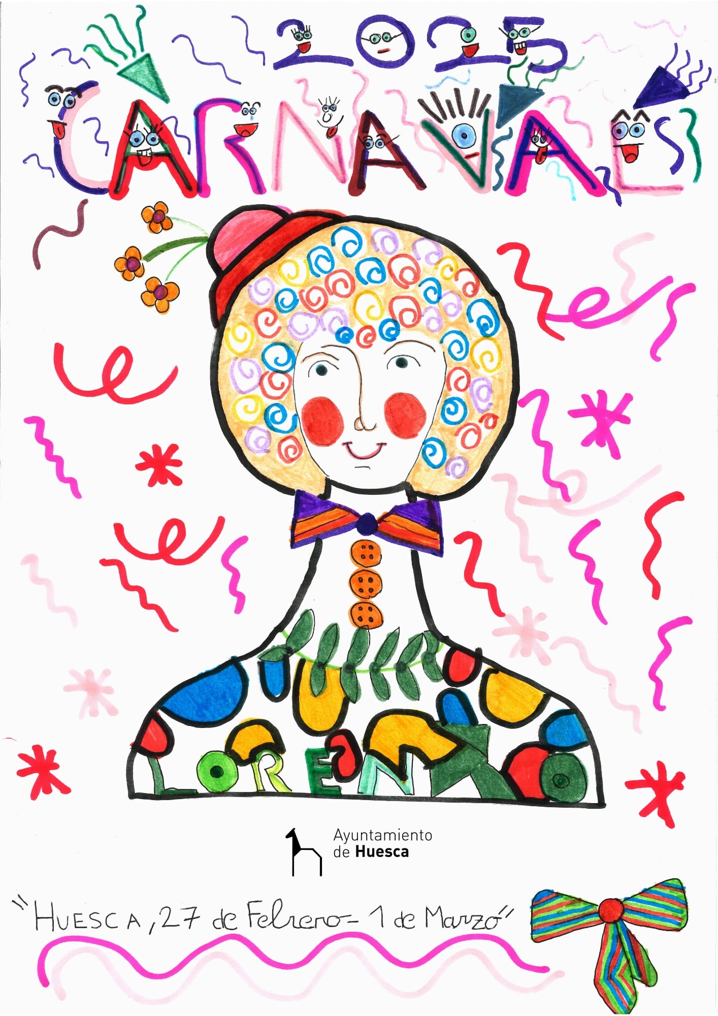 Cartel Carnaval infantil Huesca 2025