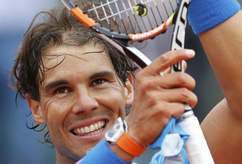 Rafa Nadal celebra la victoria ante Quentin Halys