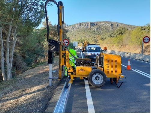 Trabajos en una de las carreteras de la provincia de Huesca