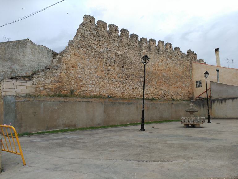 Vista de una parte de la muralla de Roa