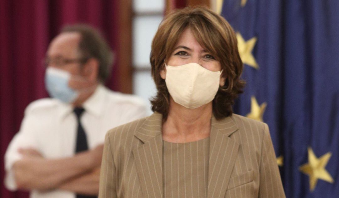 La fiscal general del Estado, Dolores Delgado, durante el acto de entrega de la Memoria Anual de la Fiscalía General del Estado en el Salón de Pasos Perdidos de la Cámara Baja, en Madrid (España), a 11 de septiembre de 2020.