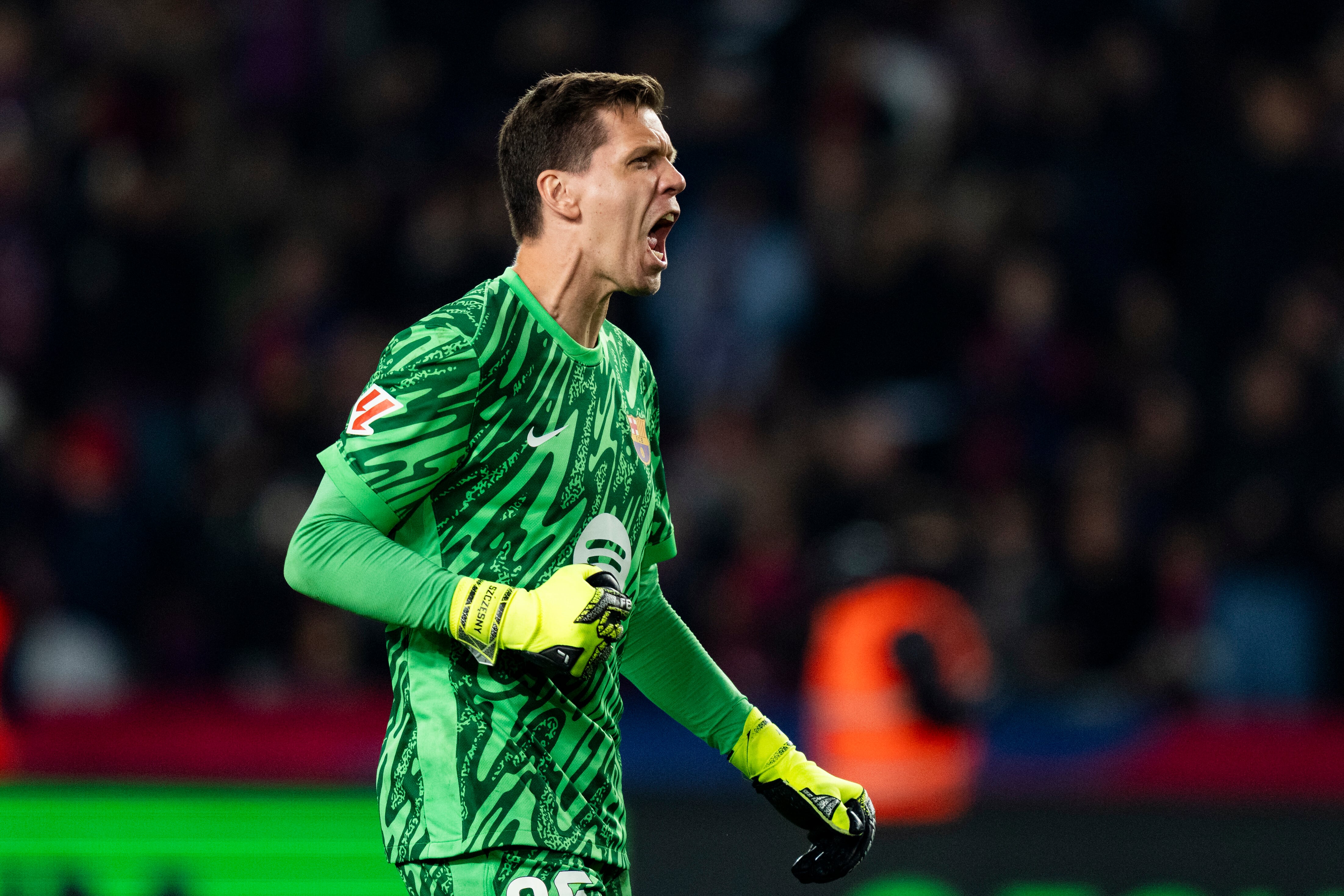 Szczesny, durante un partido del Barça