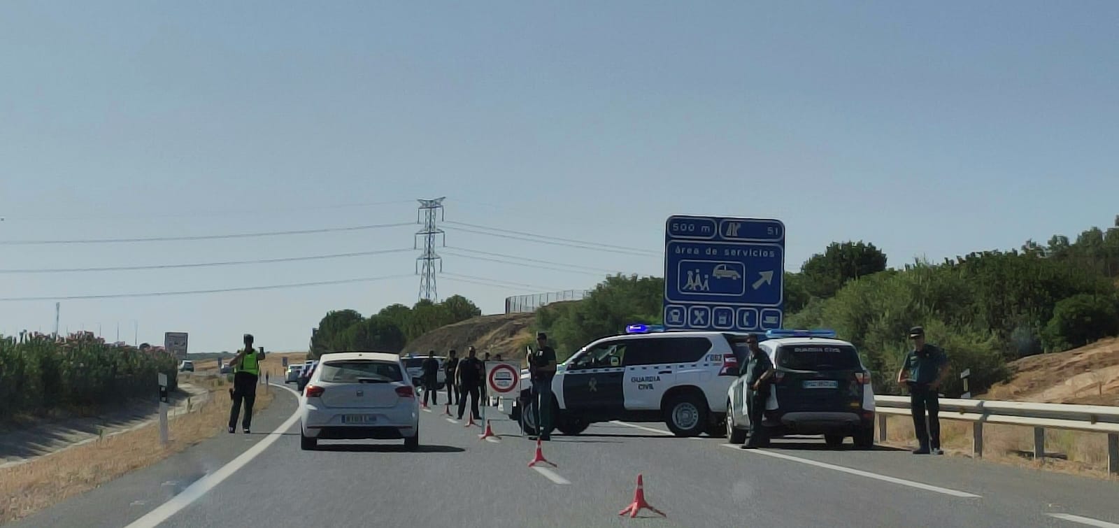 Control de la Guardia Civil en la A-45 en Córdoba