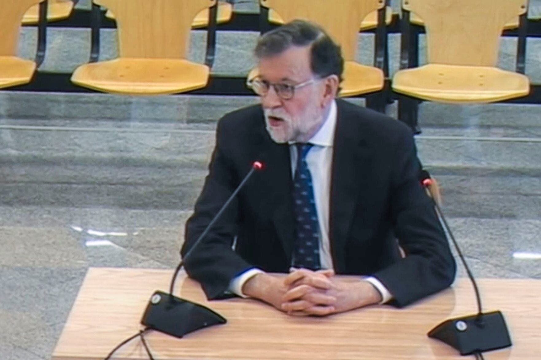 Captura del video de la señal de la Audiencia Nacional, de un momento de la declaración como testigo del  expresidente del Gobierno Mariano Rajoy en la décima jornada del juicio Kitchen.