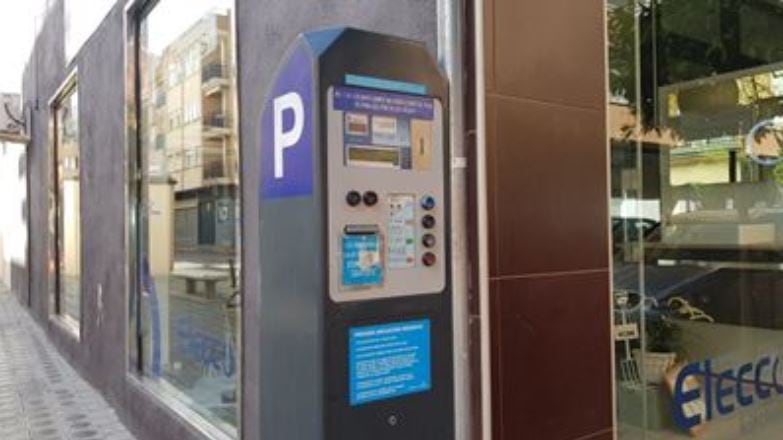 Máquina expendedora de los tickets de Zona Azul en Arrecife.