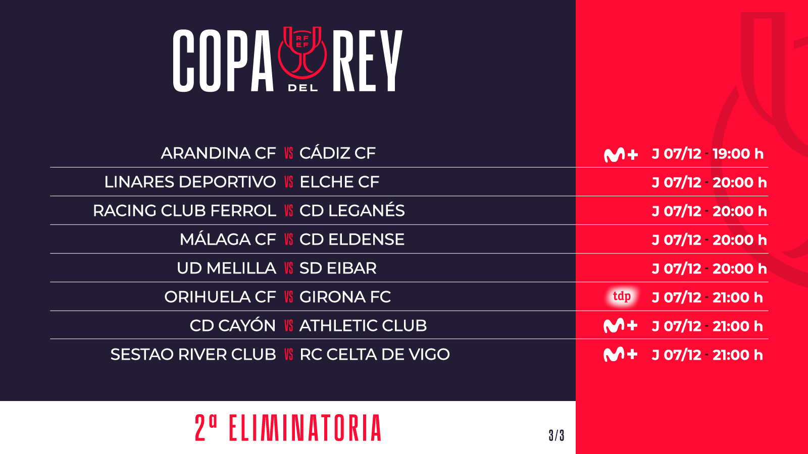 Horario del Cayón - Athletic.