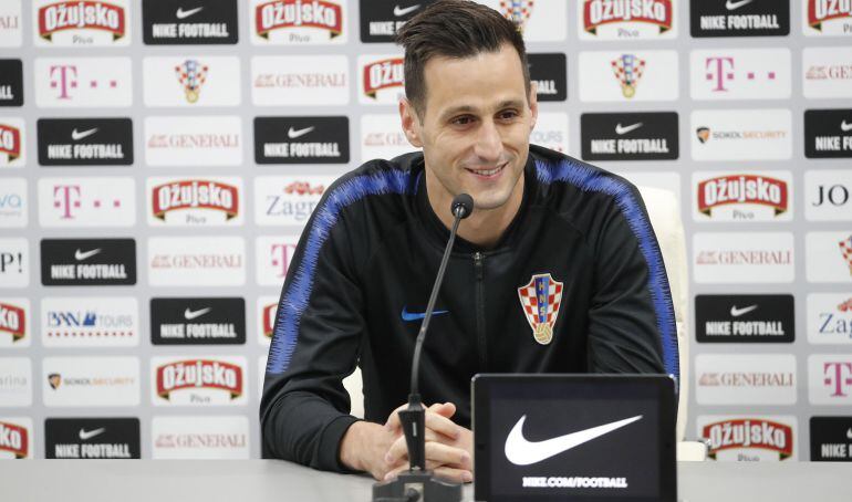 Nikola Kalinic en rueda de prensa en los días previos al debut de Croacia en el Mundial de Rusia