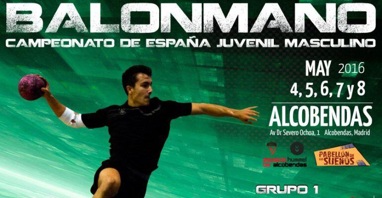 Cartel Campeonato de España de Balonmano Juvenil que se celebra en Alcobendas 