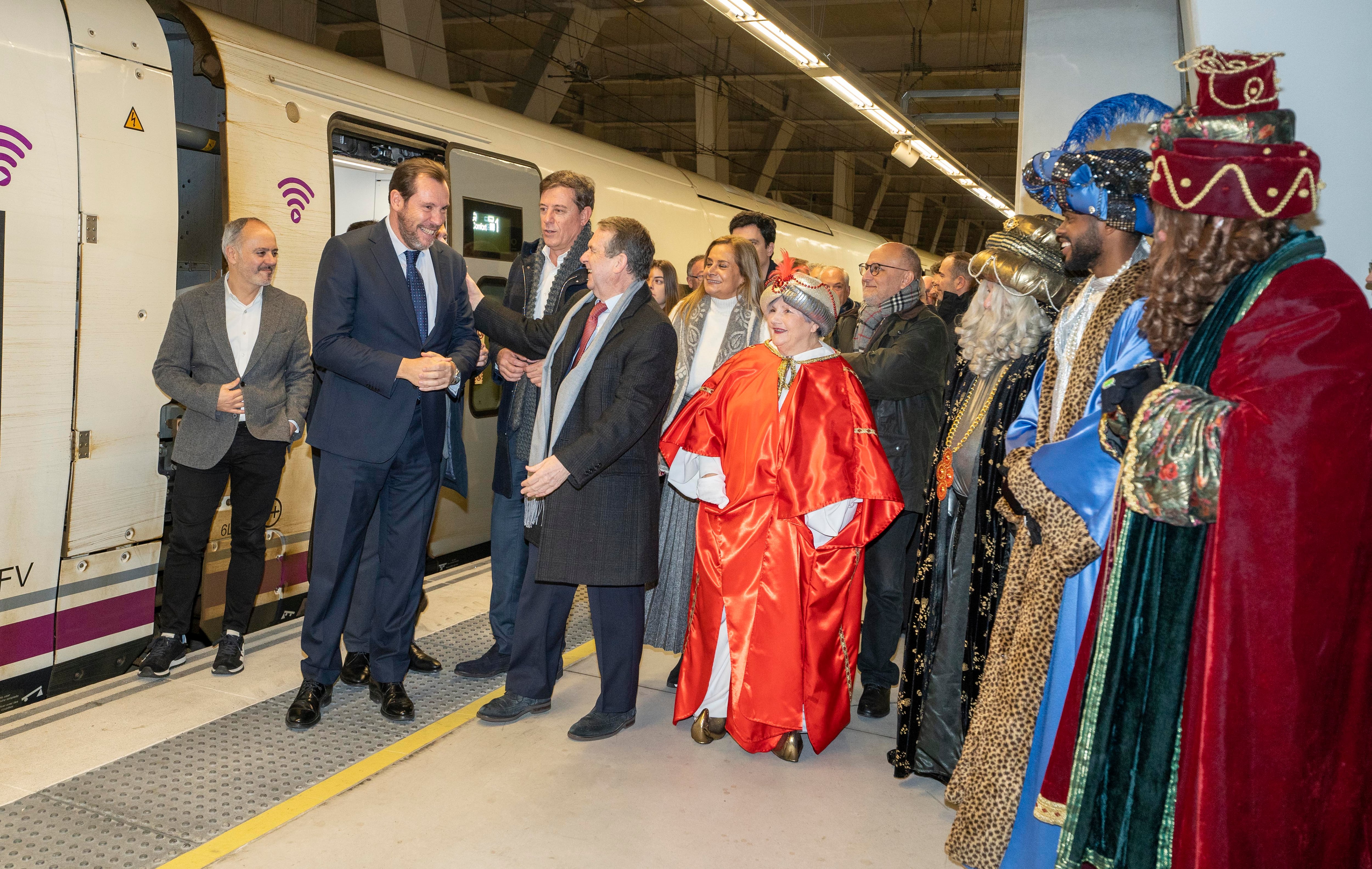 Llegada del Ministro de Transportes Óscar Puente a Vigo, con Abel Caballero y el candidato del PSOE a la Xunta de Galicia, José Ramón Gómez Besteiro(Photo By Javier Vazquez/Europa Press via Getty Images)