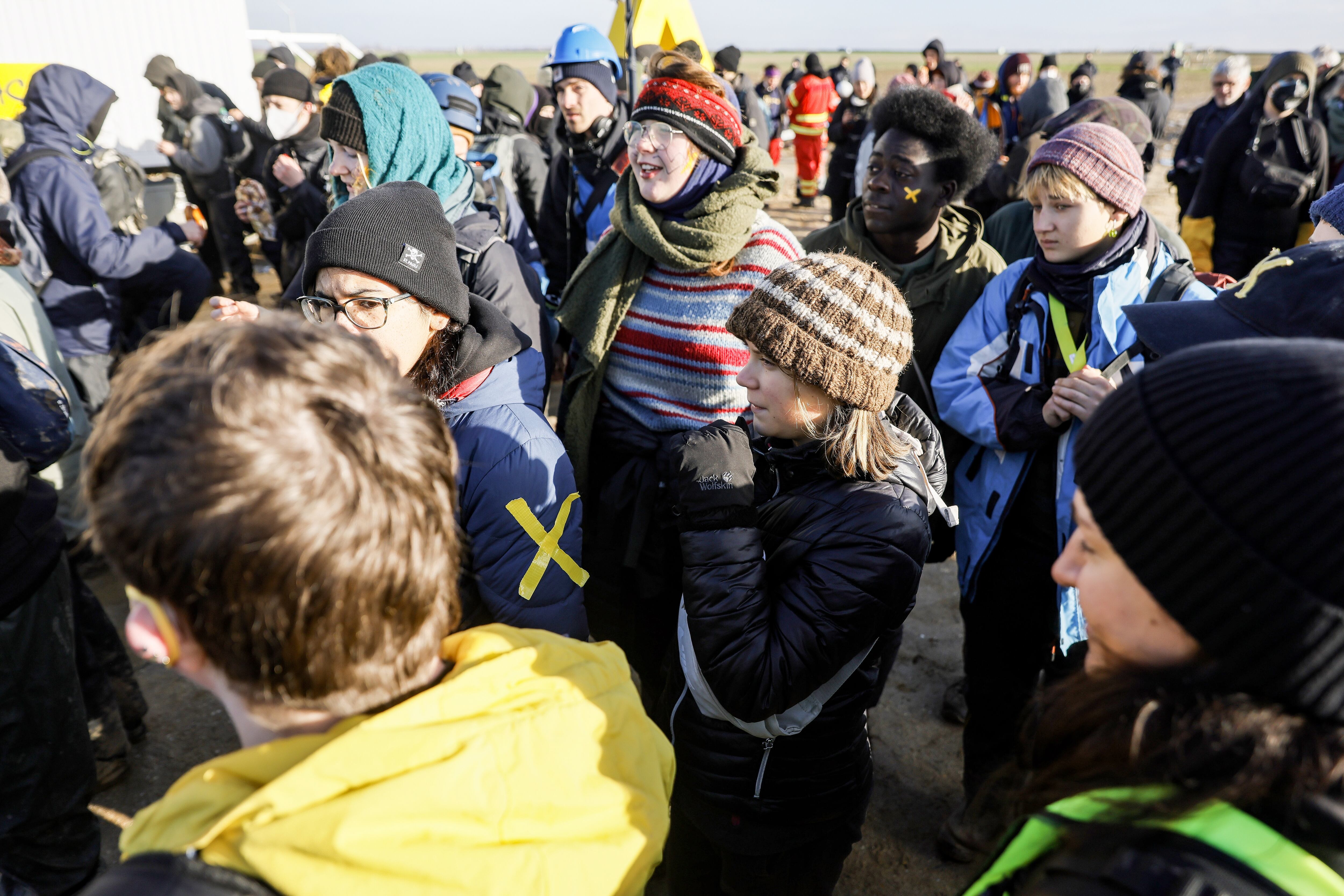 La activista climática Greta Thunberg, durante las protestas en Alemania. 