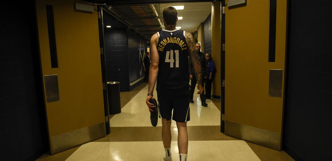 Juancho Hernángomez, a su salida del partido ante los Jazz