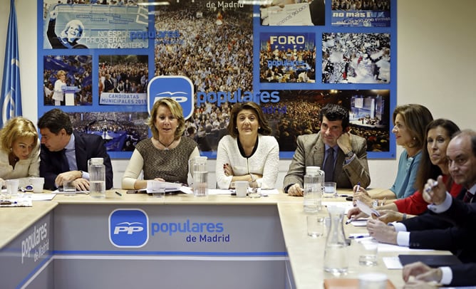 La presidenta del PP de Madrid, Esperanza Aguirre,durante el Comité de Dirección Regional del partido