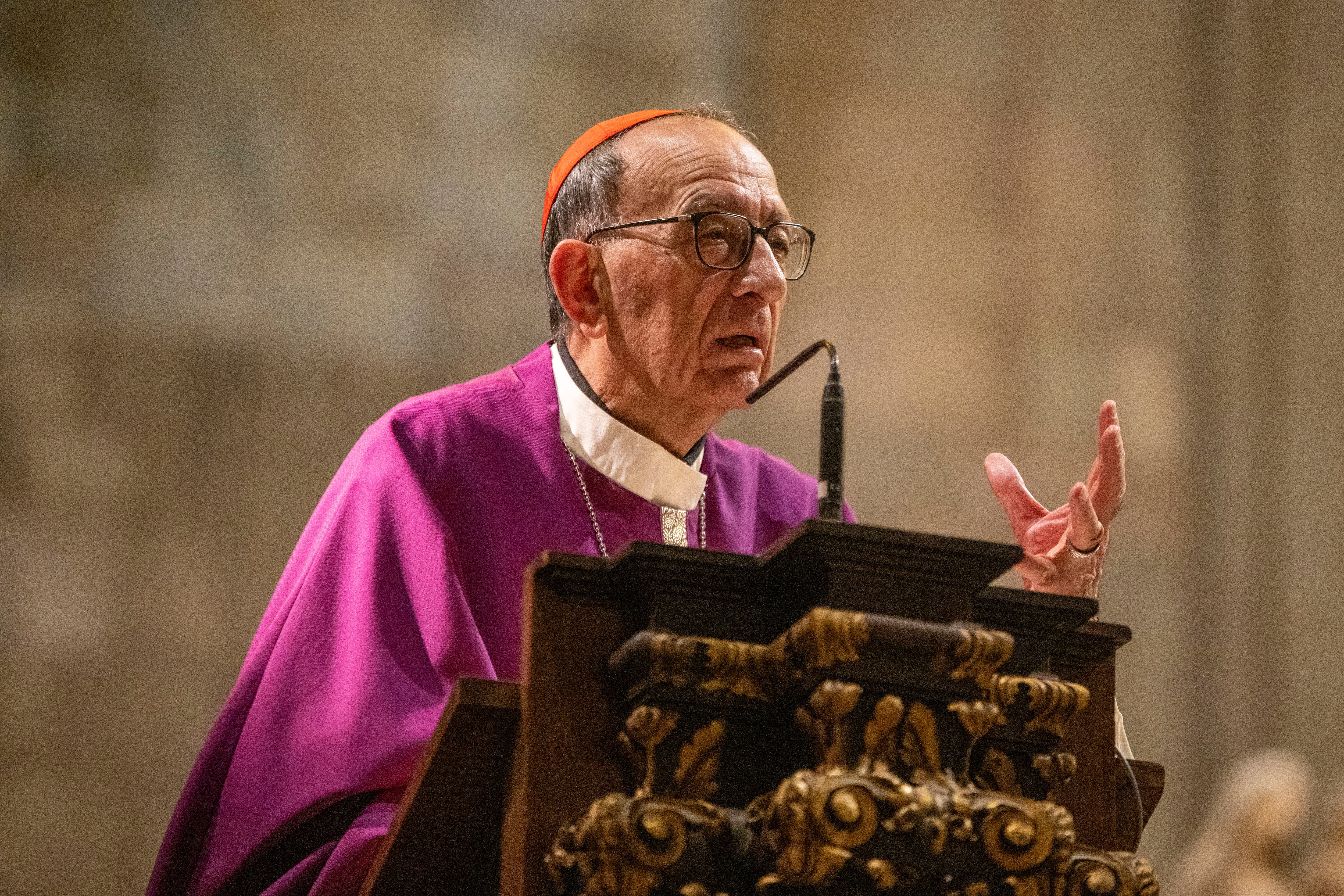 El Arzobispo de Barcelona, Juan José Omella, durante una misa en marzo de 2024.