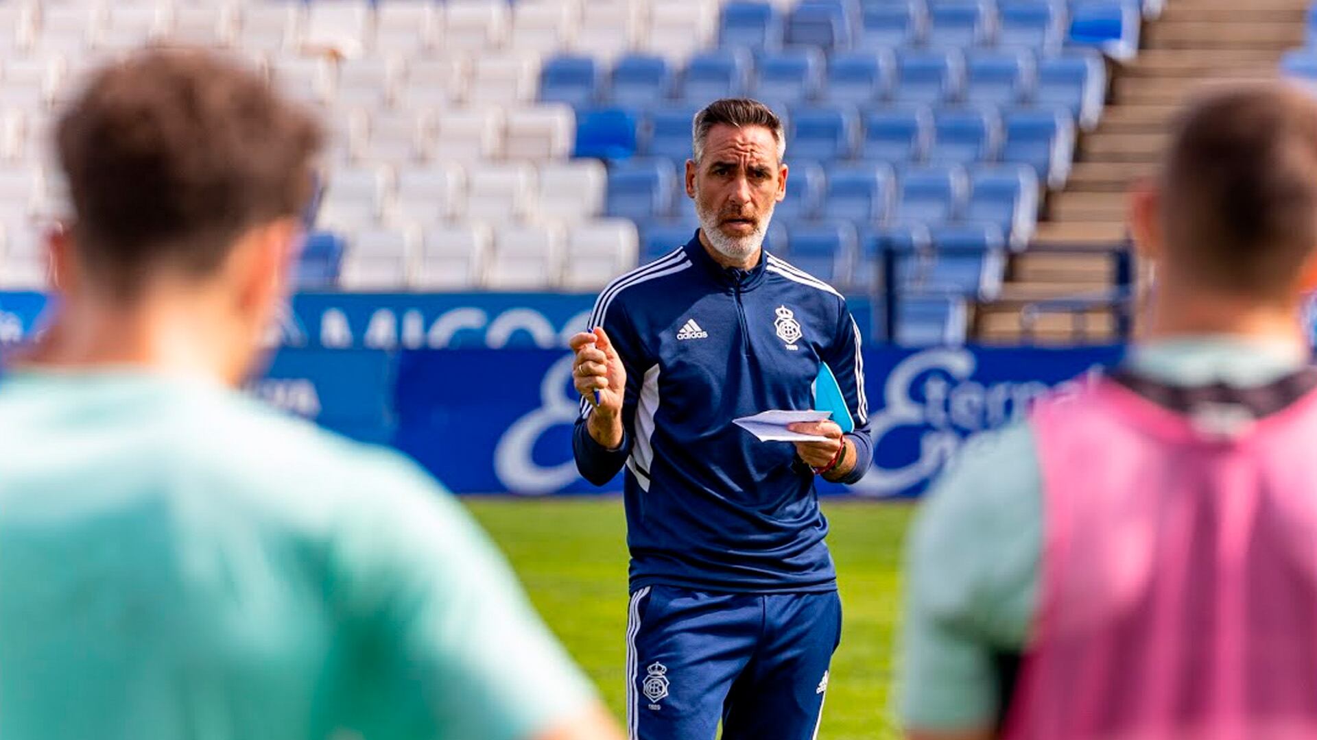 Abel Gómez en un entrenamiento con el Recreativo de Huelva