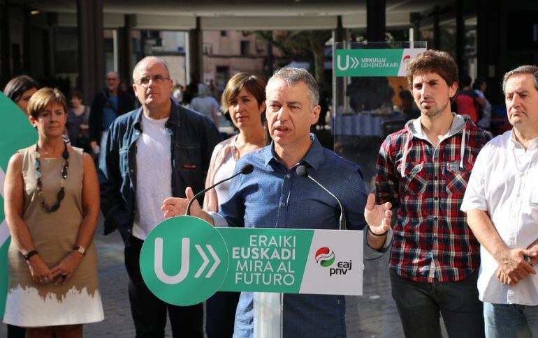 Urkullu durante su intervención en un acto en Rentería