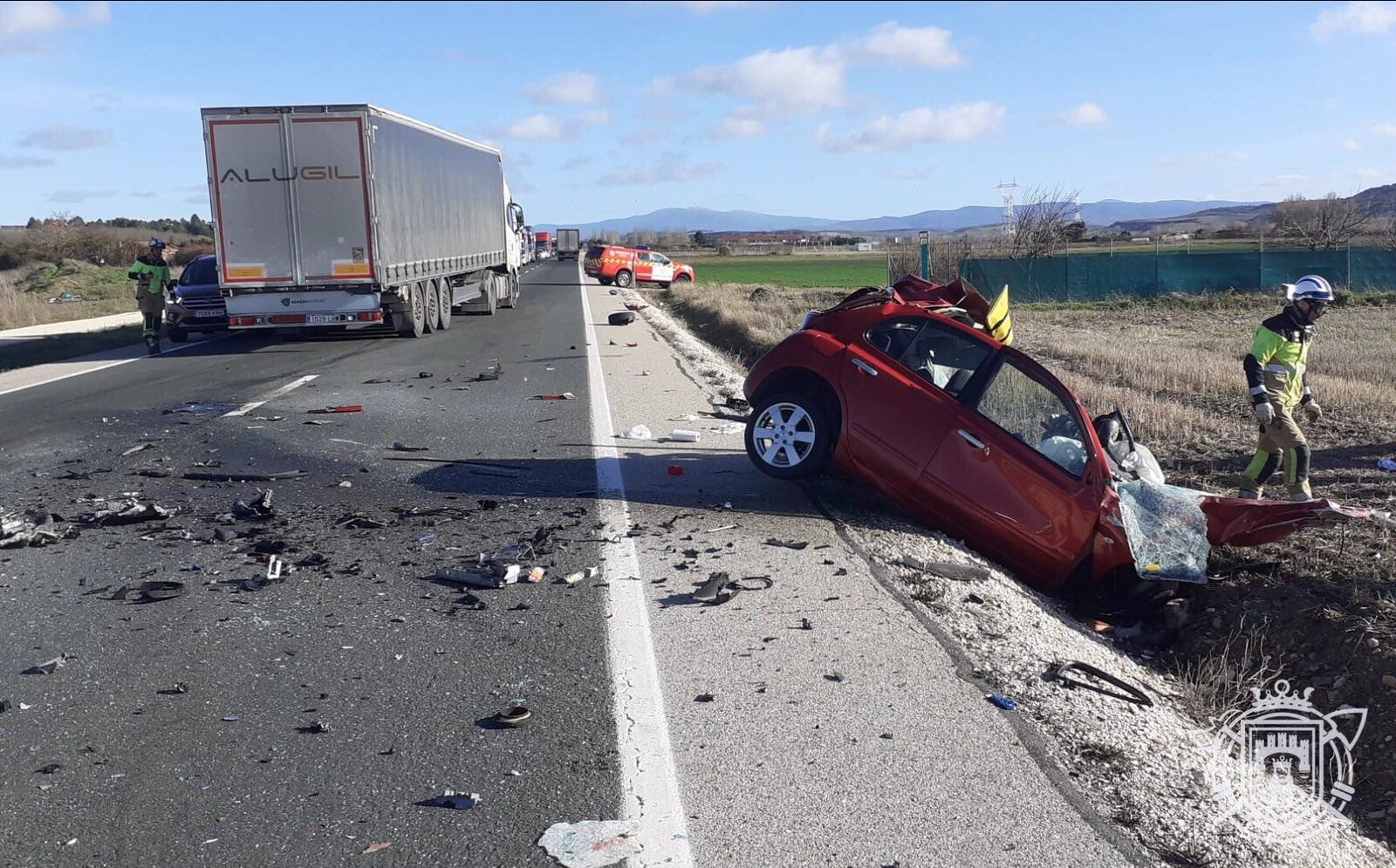 El siniestro ha obligado a movilizar a los bomberos de Burgos