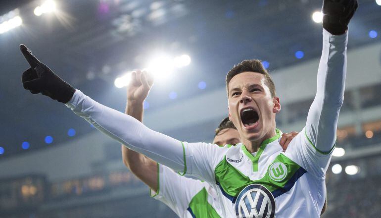 Julian Draxler celebra un gol con el Wolfsburgo